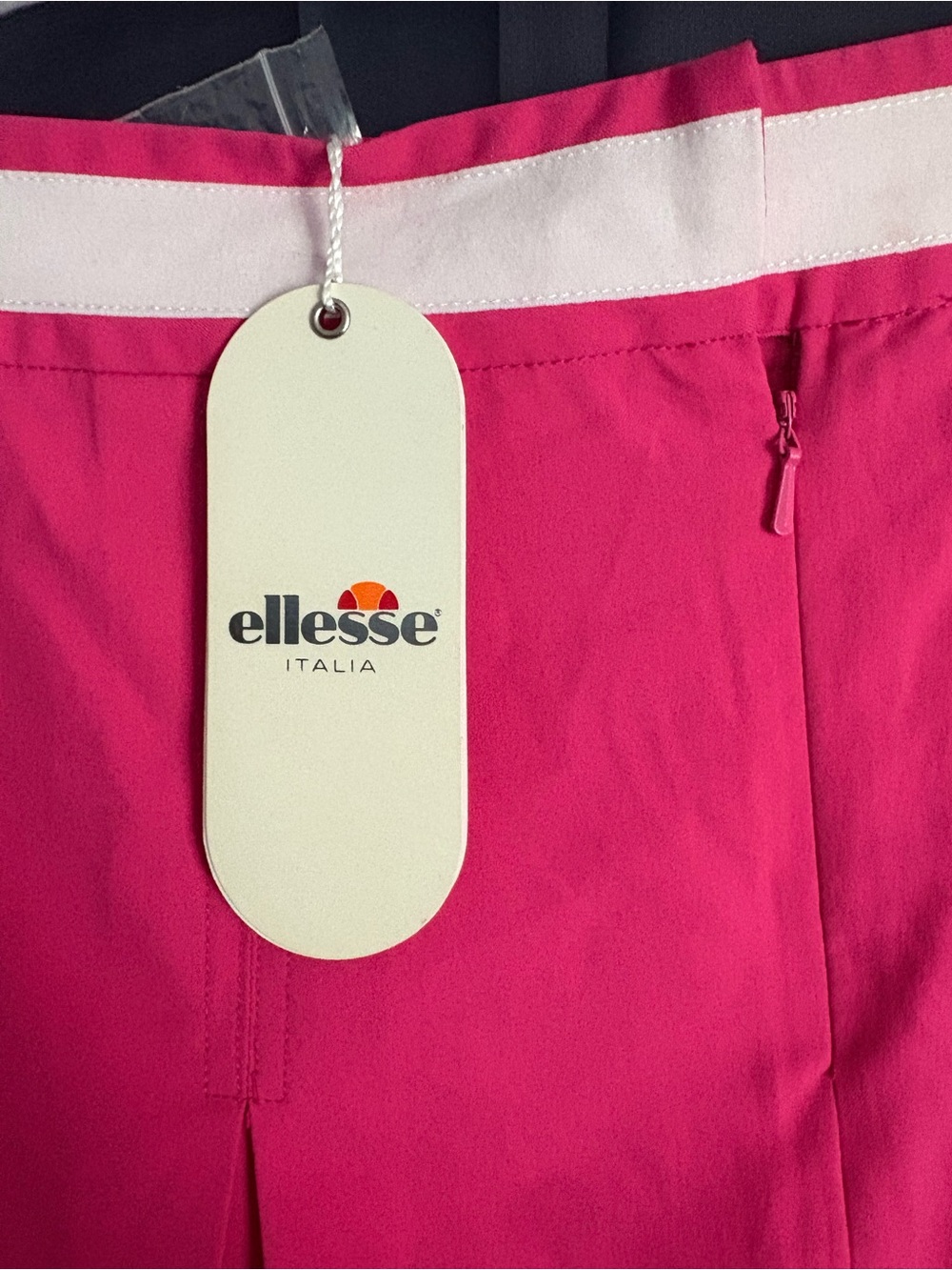 ellesse Hot Pink Pleated Mini Skirt with Cream Trim - Picture 2 of 7